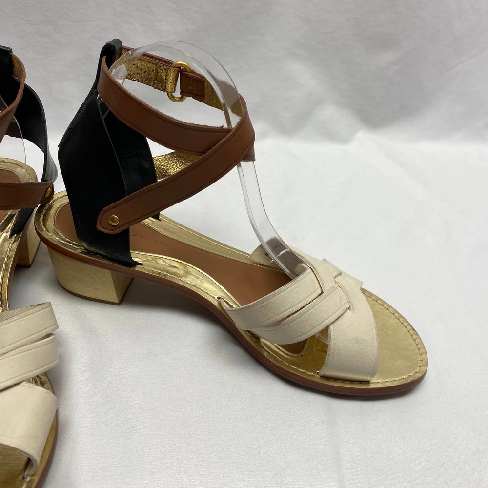 Leifsdottir Mabli Heels Sandal Black Brown Biege Leather Women's Size 41/ US 10 - Picture 3 of 11